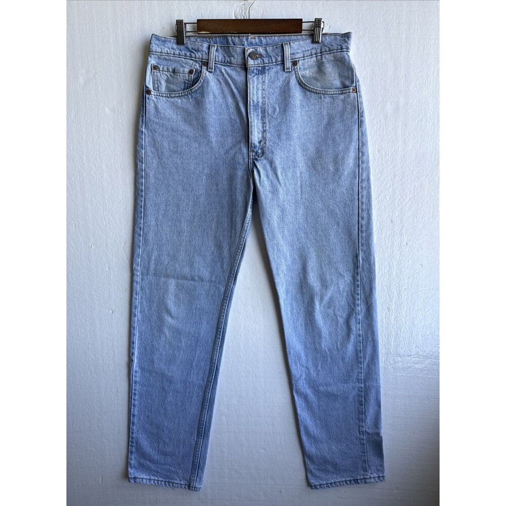 VTG USA MADE Levi's 505 Reg Fit Straight Denim Jeans Light Wash Men’s 36x32